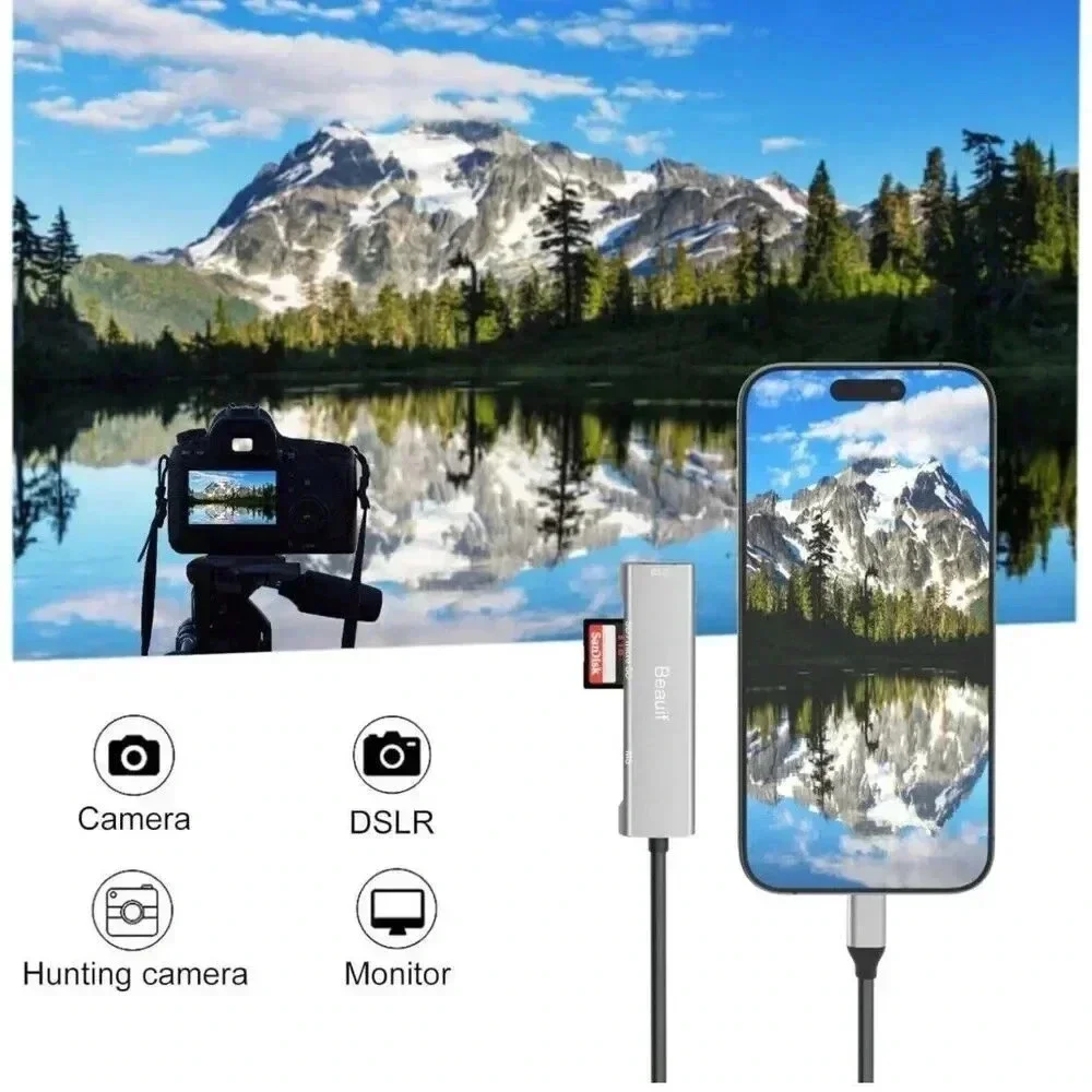 Memory Card Reader SD/TF Card Reader USB-C to MS Type-C Card‎ Reader